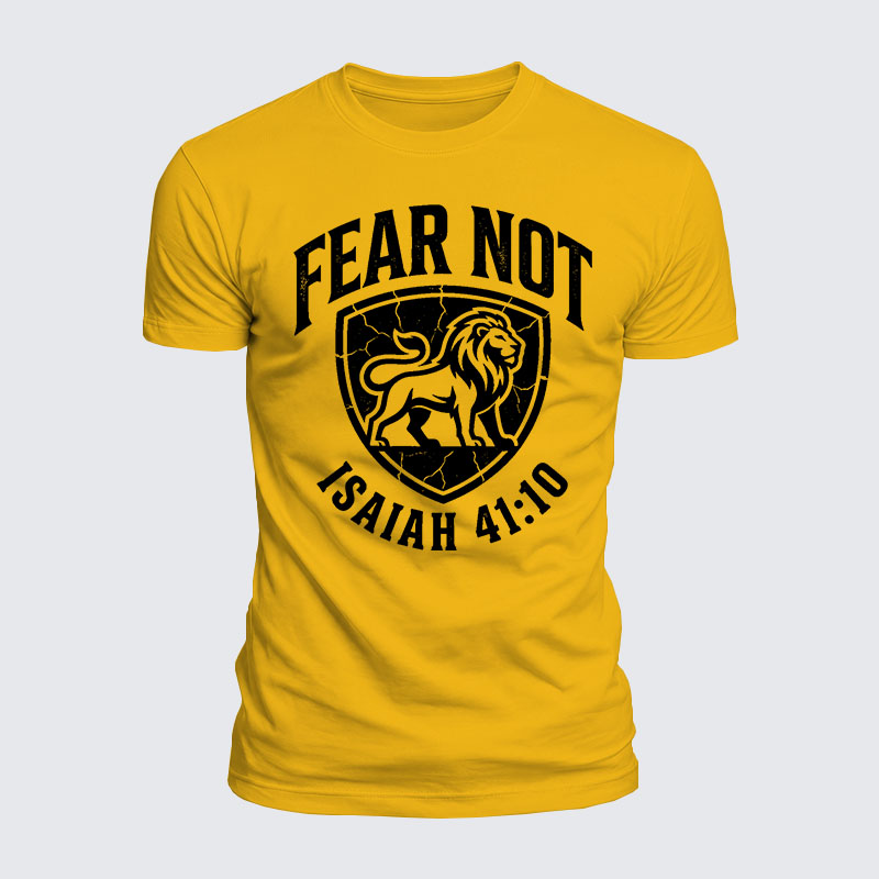 Fear Not Isaiah 41:10 Jesus God Christian  – Luxe Mercerized Interlock Cotton Tee