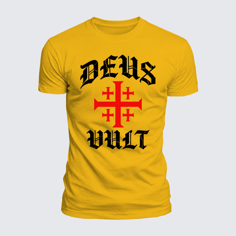 Deus Vult Jesus God Christian  – Luxe Mercerized Interlock Cotton Tee