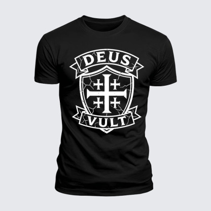 Deus Vult Jesus God Christian  – Luxe Mercerized Interlock Cotton Tee