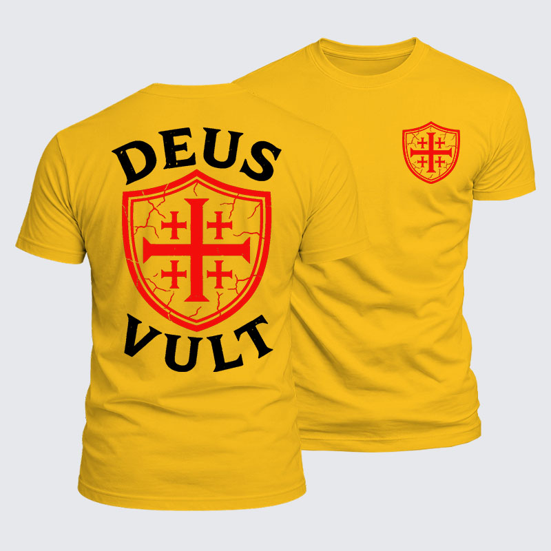Deus Vult Jesus God Christian  – Luxe Mercerized Interlock Cotton Tee