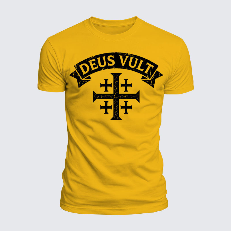 Deus Vult Jesus God Christian  – Luxe Mercerized Interlock Cotton Tee