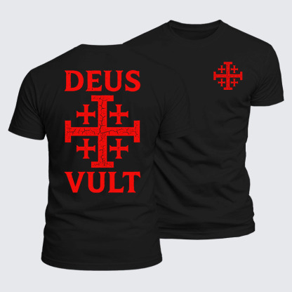 Deus Vult Jesus God Christian  – Luxe Mercerized Interlock Cotton Tee