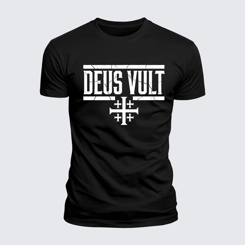 Deus Vult Jesus God Christian  – Luxe Mercerized Interlock Cotton Tee