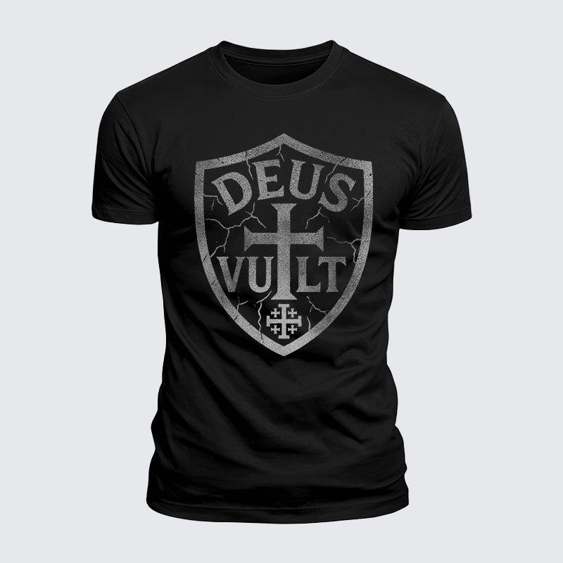 Deus Vult Jesus God Christian  – Luxe Mercerized Interlock Cotton Tee