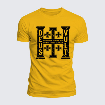 Deus Vult Jesus God Christian  – Luxe Mercerized Interlock Cotton Tee