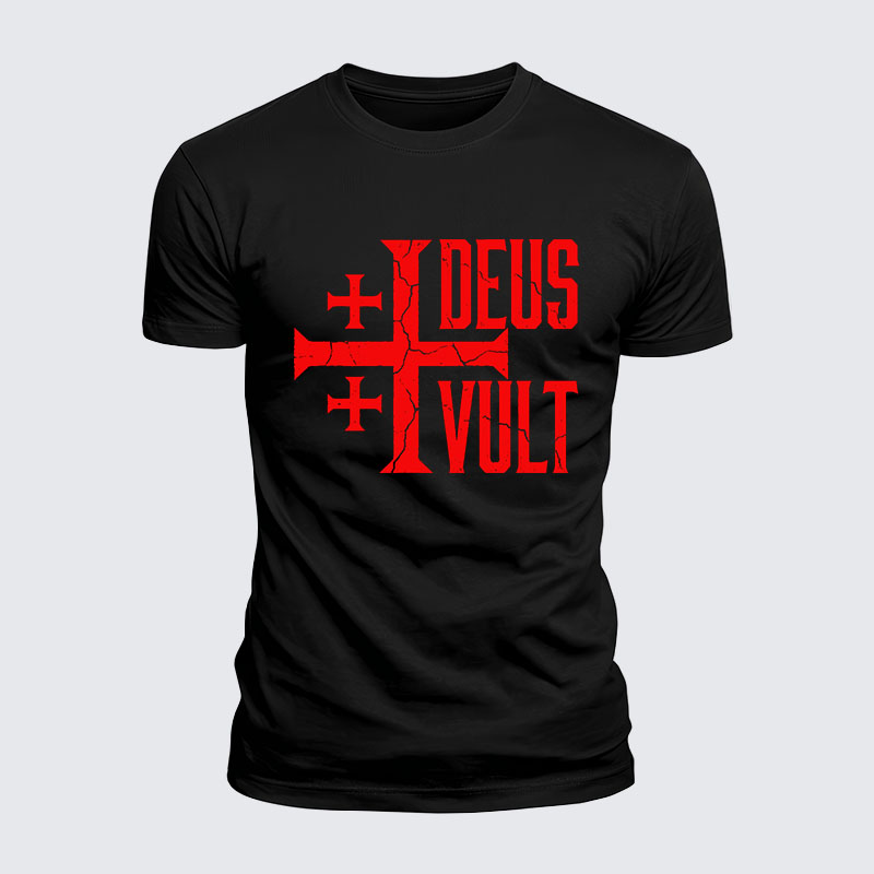 Deus Vult Jesus God Christian  – Luxe Mercerized Interlock Cotton Tee