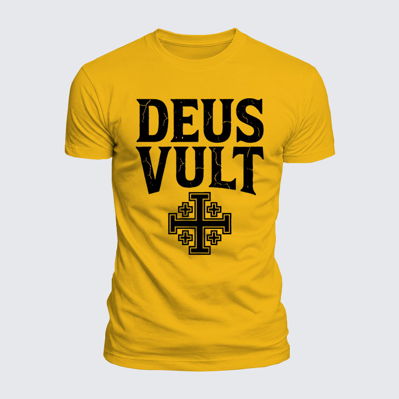 Deus Vult Jesus God Christian  – Luxe Mercerized Interlock Cotton Tee