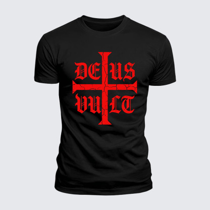 Deus Vult Jesus God Christian  – Luxe Mercerized Interlock Cotton Tee