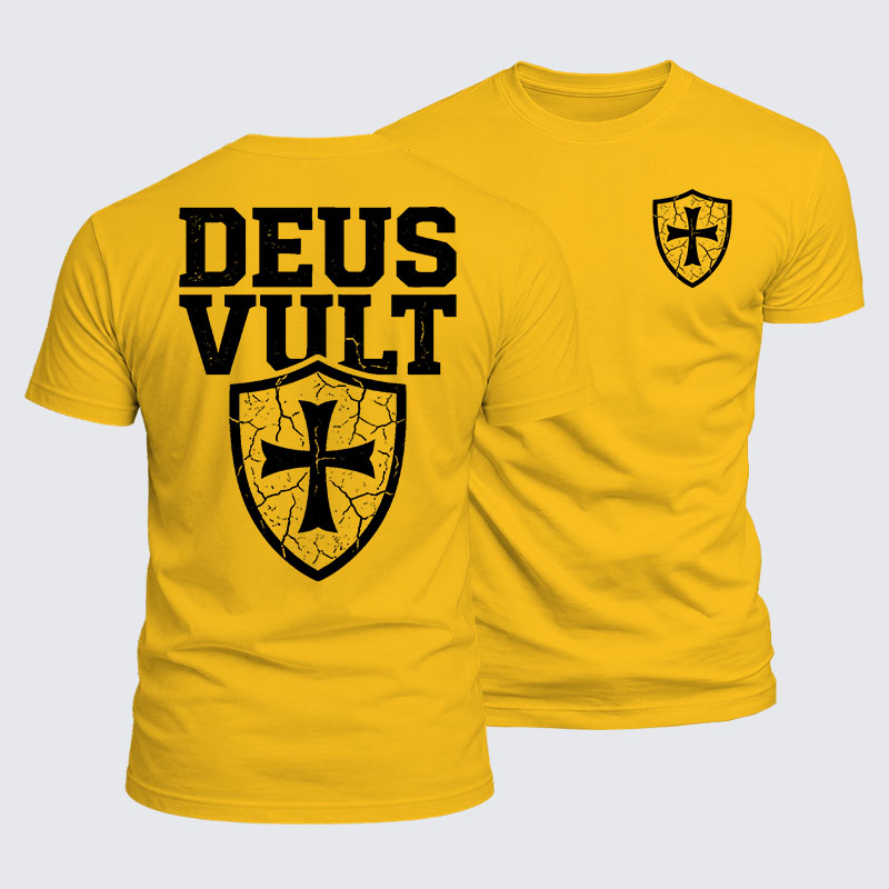 Deus Vult Jesus God Christian  – Luxe Mercerized Interlock Cotton Tee