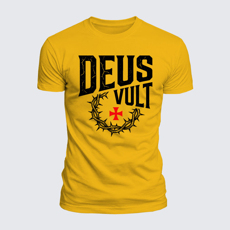 Deus Vult Jesus God Christian  – Luxe Mercerized Interlock Cotton Tee
