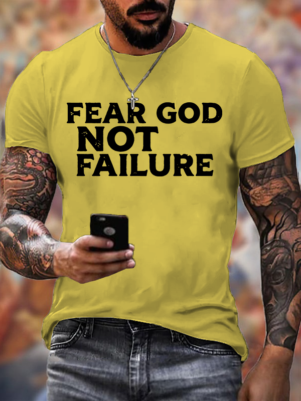 Fear God Not Failure Jesus God Christian Cotton T-Shirt