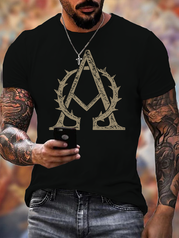 Alpha and Omega Jesus God Christian Cotton T-Shirt