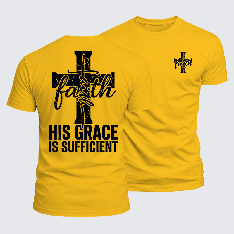 His Grace Is Sufficient Jesus God Christian  – Luxe Mercerized Interlock Cotton Tee