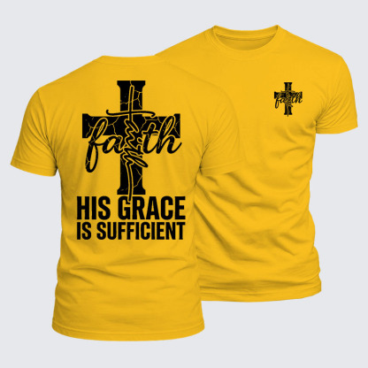 His Grace Is Sufficient Jesus God Christian  – Luxe Mercerized Interlock Cotton Tee