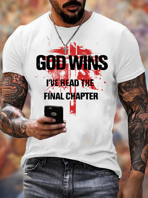 God Wins Jesus God Christian Cotton T-Shirt