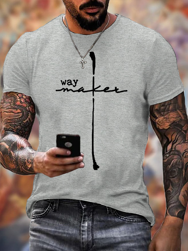 Waymaker Cross Jesus God Christian Cotton T-Shirt