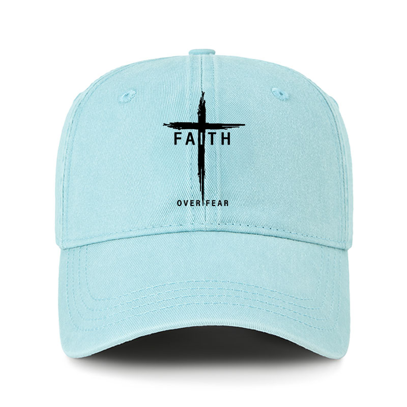 Heritage Washed Cap - Faith Over Fear Cross