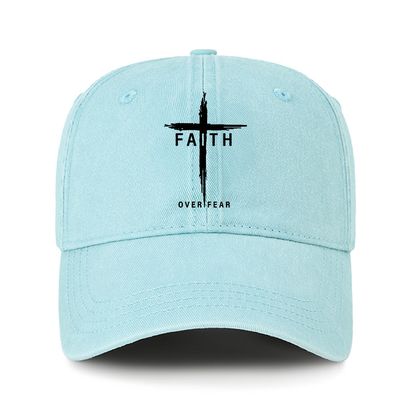 Heritage Washed Cap - Faith Over Fear Cross