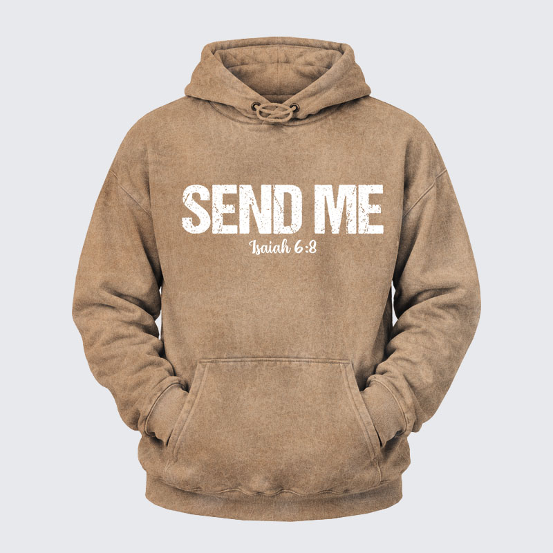 Washed Hoodie - Isaiah 6:8 - SEND ME