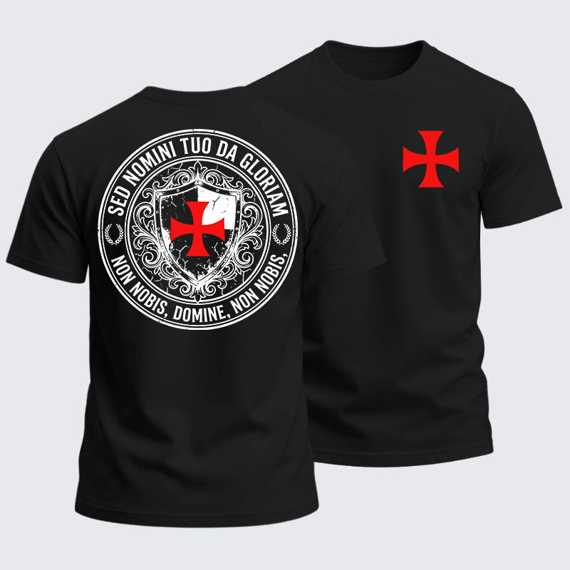 Heavyweight Cotton Tee - Non Nobis Domine, Non Nobis, Sed Nomini Tuo Da Gloriam