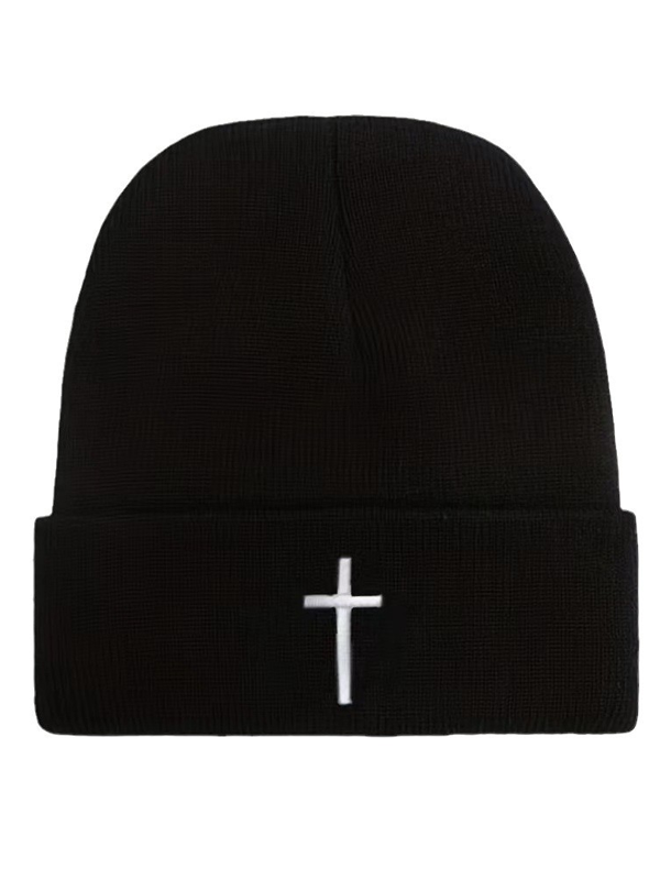 Embroidery Cross Warm Beanie Cold hat
