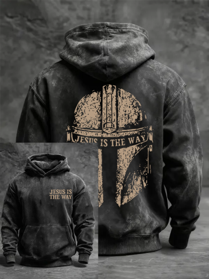 Jesus Is The Way  Jesus God Christian Washed Hoodie