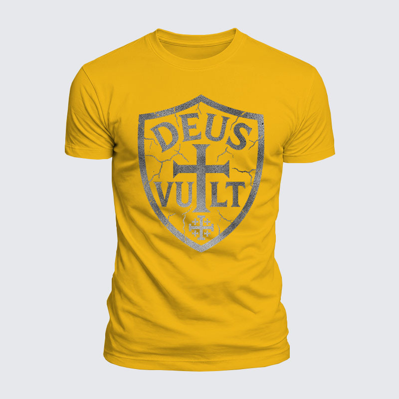 Deus Vult Jesus God Christian  – Luxe Mercerized Interlock Cotton Tee