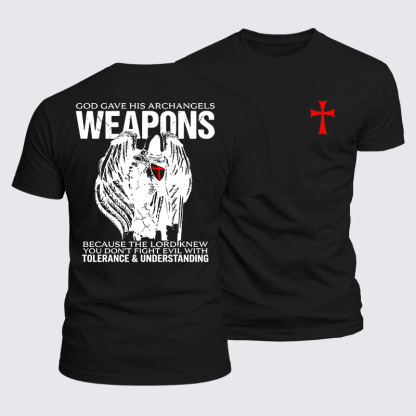 Luxe Mercerized Cotton Tee - God Gave His Archangels Weapons
