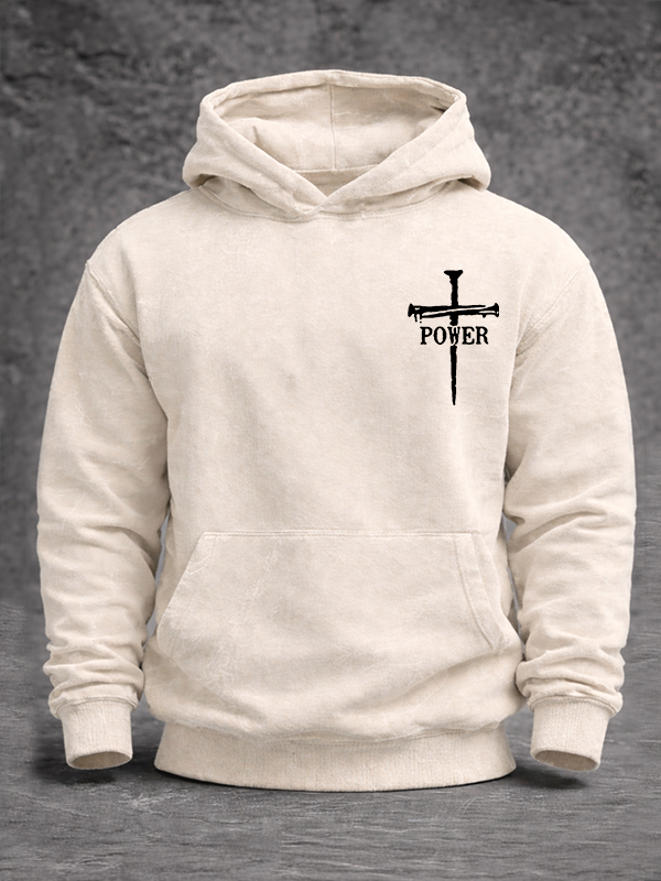 Power In The Name of Jesus Jesus God Christian Washed Hoodie
