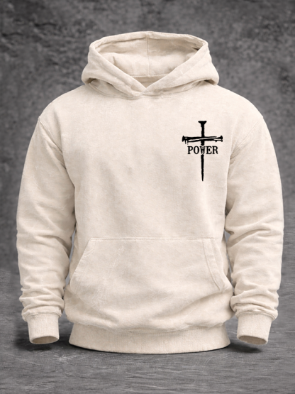 Power In The Name of Jesus Jesus God Christian Washed Hoodie