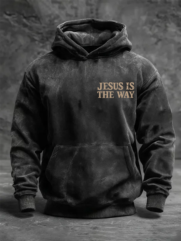 Jesus Is The Way  Jesus God Christian Washed Hoodie