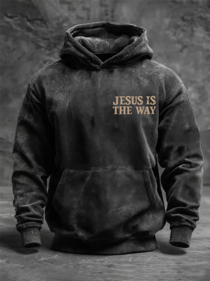 Jesus Is The Way  Jesus God Christian Washed Hoodie