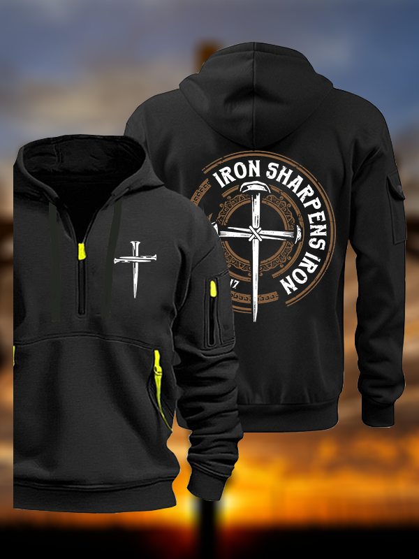 Iron Sharpens Iron - Proverbs 27:17 Jesus God Christian Zipper Hoodies