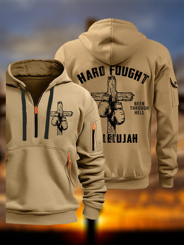 Hard Fought Hallelujah Jesus God Christian Zipper Hoodies