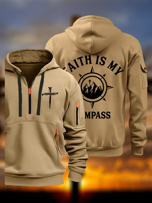 Faith Is My Campass Jesus God Christian Zipper Hoodies