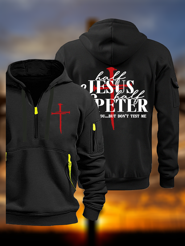 Half Jesus Half Peter Jesus God Christian Zipper Hoodies