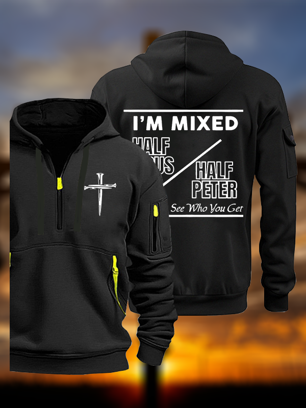 I Am Mixed Half Jesus and Half Peter Jesus God Christian Zipper Hoodies