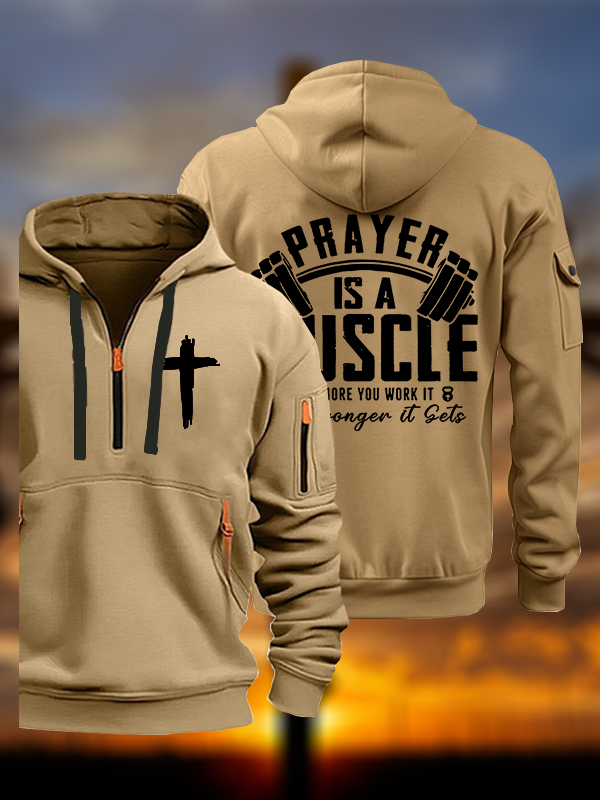 Prayer Is A Muscle Cross Jesus God Christian Zipper Hoodies