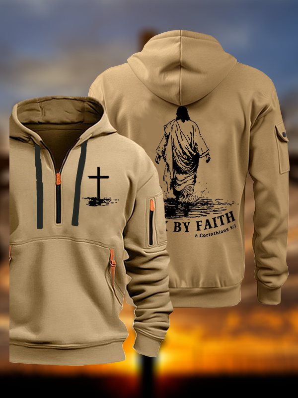 Walk by Faith Jesus God Christian Zipper Hoodies