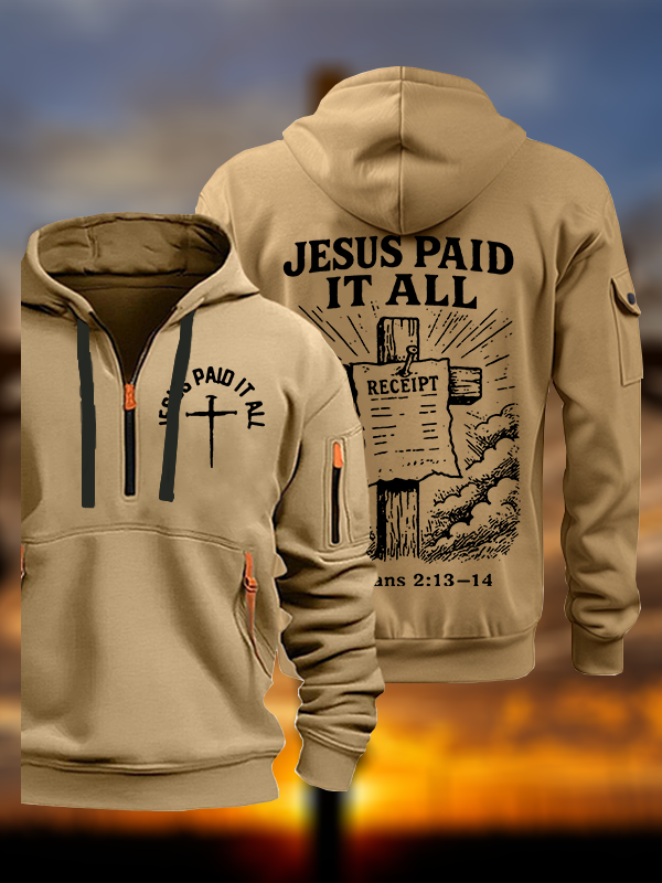 Jesus Paid It All  Jesus God Christian Zipper Hoodies