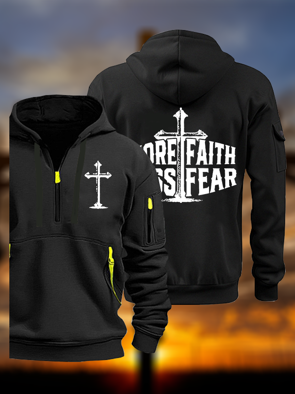 More Faith Less Fear  Jesus God Christian Zipper Hoodies