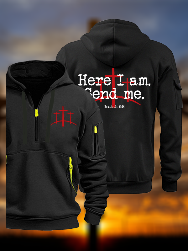 Here I Am Send Me - Bible Verse Isaiah 6:8 Jesus God Christian Zipper Hoodies