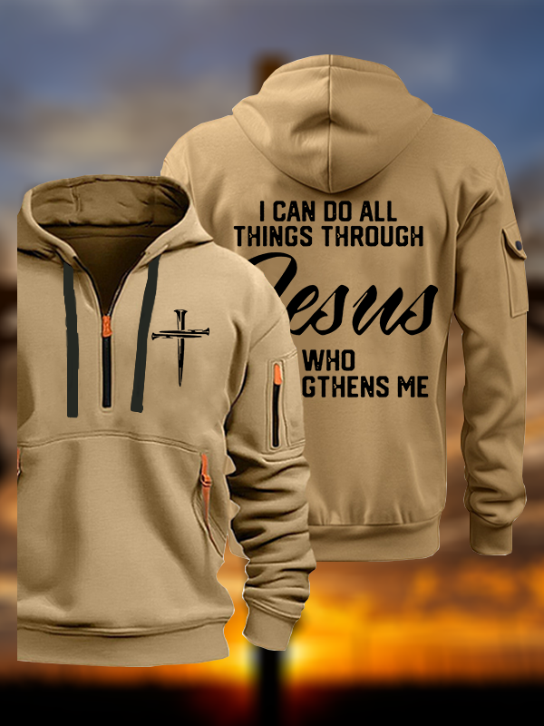 I Can Do All Things Through Jesus Jesus God Christian Zipper Hoodies