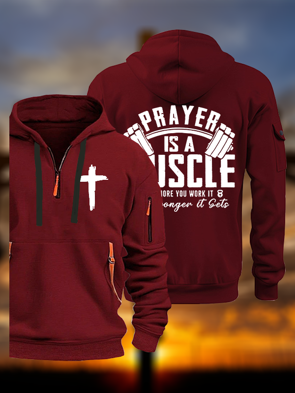 Prayer Is A Muscle Cross Jesus God Christian Zipper Hoodies