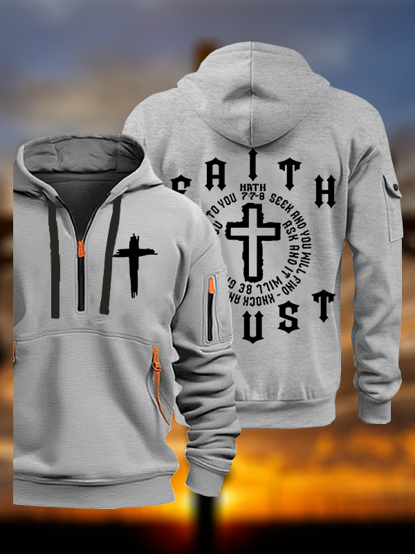 Faith Trust Cross Jesus God Christian Zipper Hoodies