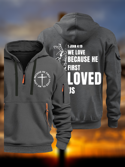 We love because he first loved us Jesus God Christian Zipper Hoodies