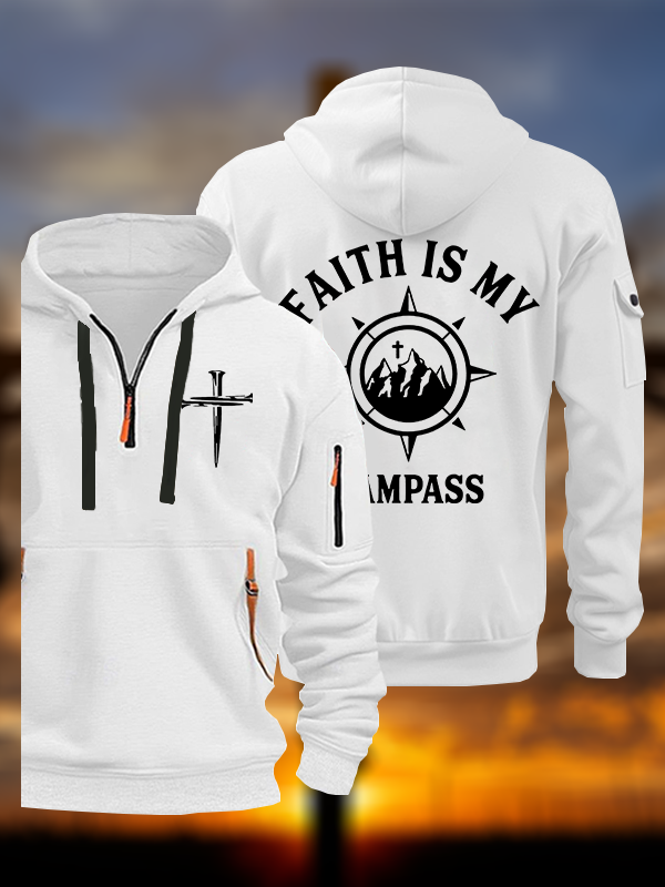 Faith Is My Campass Jesus God Christian Zipper Hoodies