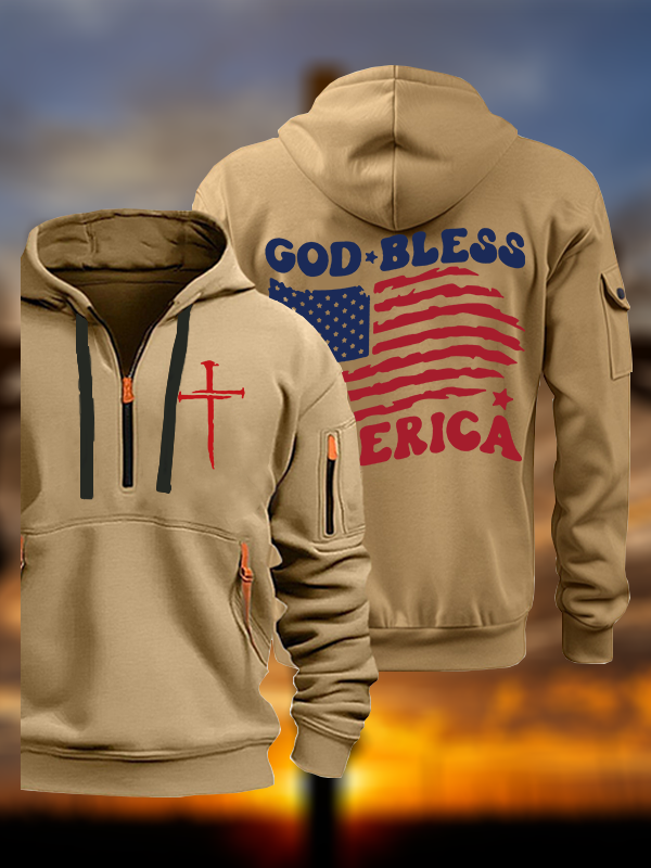God Bless America  Jesus God Christian Zipper Hoodies