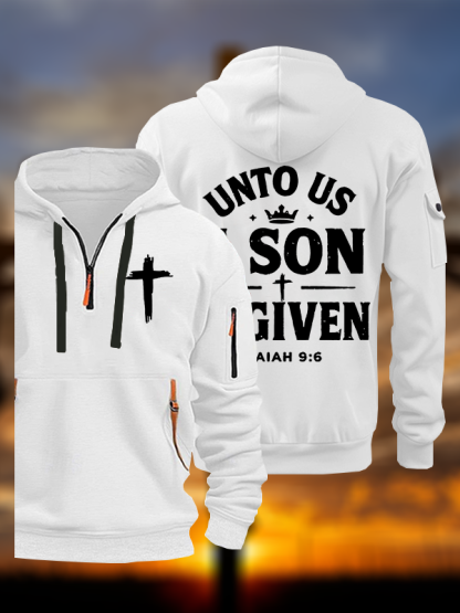 Unto Us A Son Is Given Jesus God Christian Zipper Hoodies