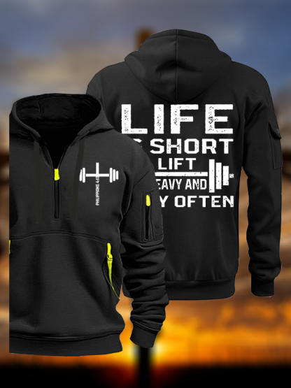 Life Is Short Lift Heavy and Pray Often Jesus God Christian Zipper Hoodies